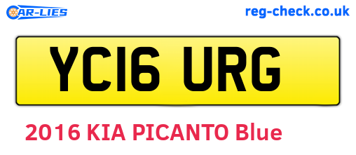 YC16URG are the vehicle registration plates.