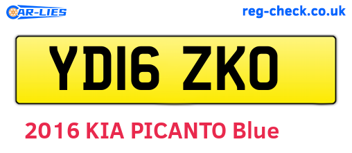 YD16ZKO are the vehicle registration plates.