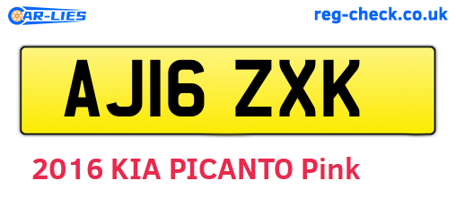AJ16ZXK are the vehicle registration plates.