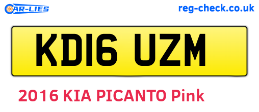 KD16UZM are the vehicle registration plates.