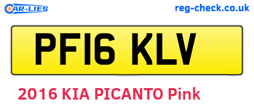 PF16KLV are the vehicle registration plates.