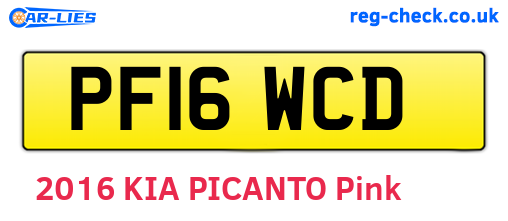 PF16WCD are the vehicle registration plates.