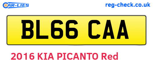 BL66CAA are the vehicle registration plates.