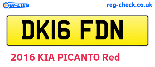 DK16FDN are the vehicle registration plates.