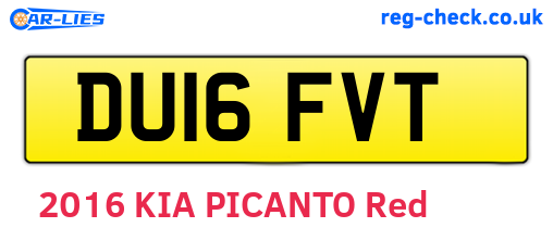 DU16FVT are the vehicle registration plates.