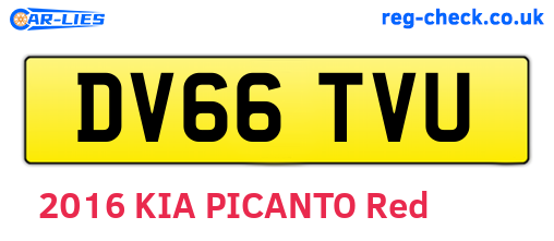 DV66TVU are the vehicle registration plates.