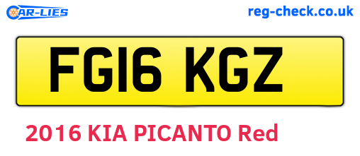 FG16KGZ are the vehicle registration plates.