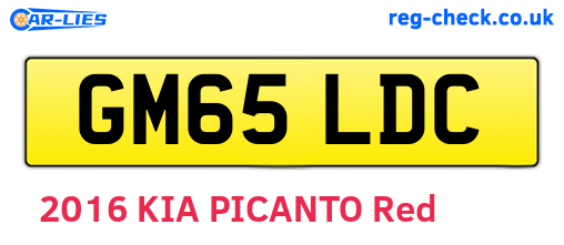 GM65LDC are the vehicle registration plates.