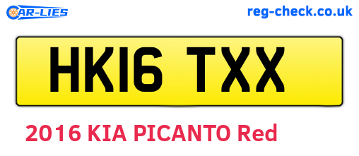 HK16TXX are the vehicle registration plates.