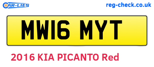 MW16MYT are the vehicle registration plates.