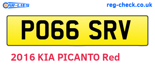 PO66SRV are the vehicle registration plates.
