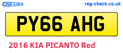 PY66AHG are the vehicle registration plates.