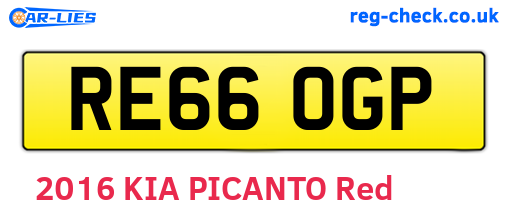 RE66OGP are the vehicle registration plates.