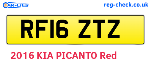 RF16ZTZ are the vehicle registration plates.