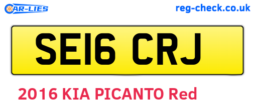 SE16CRJ are the vehicle registration plates.