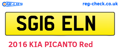 SG16ELN are the vehicle registration plates.