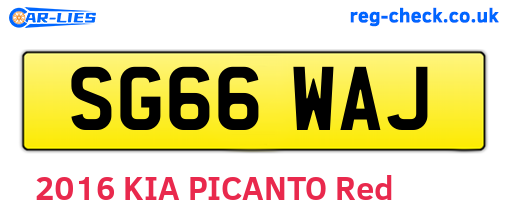 SG66WAJ are the vehicle registration plates.