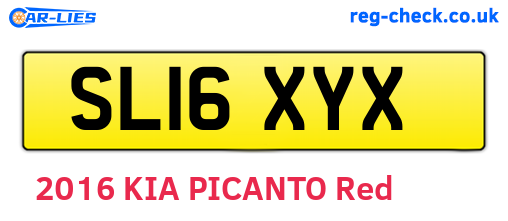 SL16XYX are the vehicle registration plates.