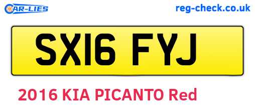 SX16FYJ are the vehicle registration plates.