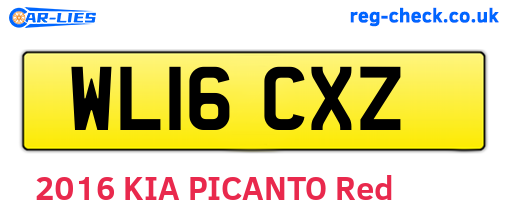 WL16CXZ are the vehicle registration plates.