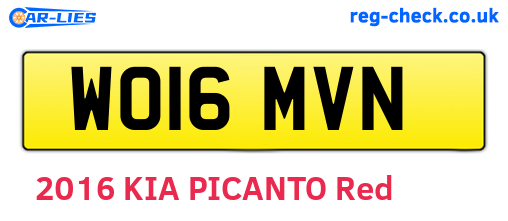 WO16MVN are the vehicle registration plates.