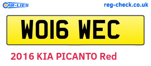 WO16WEC are the vehicle registration plates.