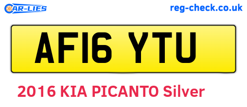 AF16YTU are the vehicle registration plates.