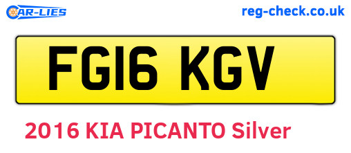 FG16KGV are the vehicle registration plates.