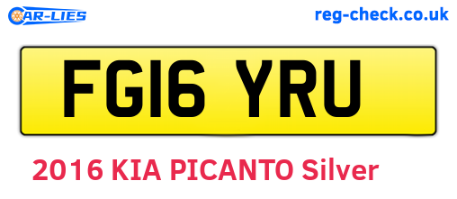 FG16YRU are the vehicle registration plates.