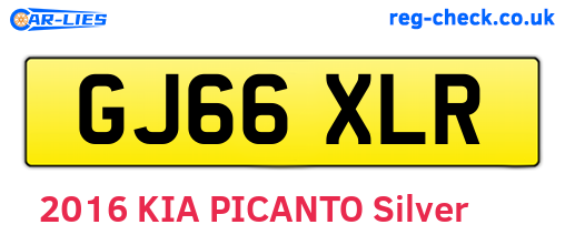 GJ66XLR are the vehicle registration plates.