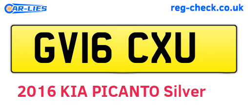 GV16CXU are the vehicle registration plates.