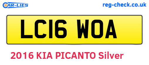 LC16WOA are the vehicle registration plates.
