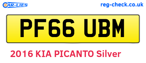 PF66UBM are the vehicle registration plates.