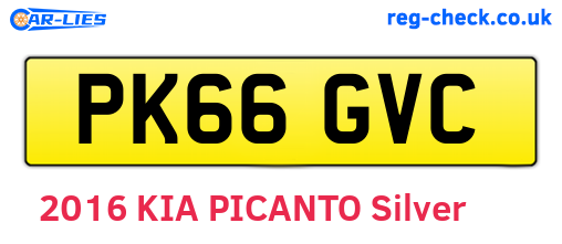 PK66GVC are the vehicle registration plates.