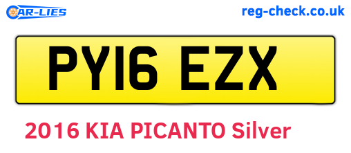 PY16EZX are the vehicle registration plates.