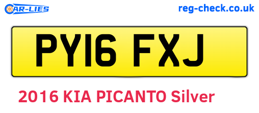 PY16FXJ are the vehicle registration plates.