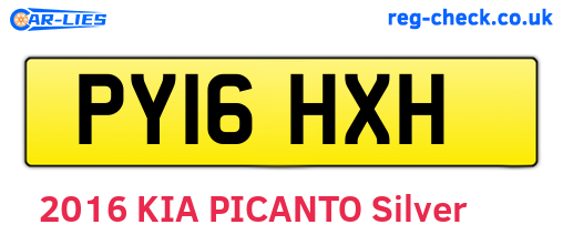 PY16HXH are the vehicle registration plates.