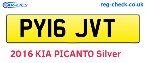 PY16JVT are the vehicle registration plates.