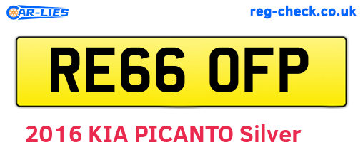 RE66OFP are the vehicle registration plates.