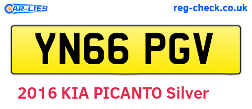 YN66PGV are the vehicle registration plates.