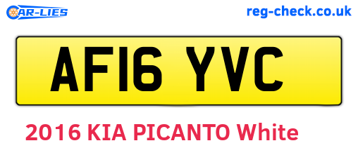 AF16YVC are the vehicle registration plates.