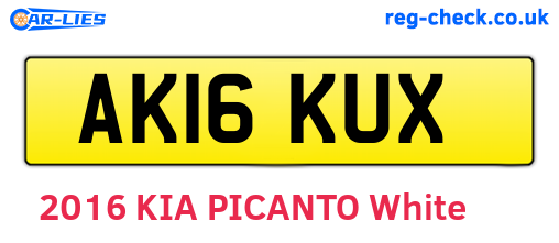 AK16KUX are the vehicle registration plates.