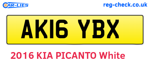 AK16YBX are the vehicle registration plates.