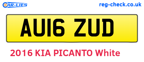 AU16ZUD are the vehicle registration plates.