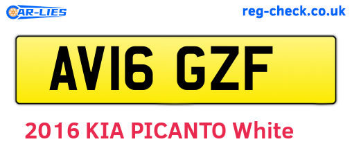 AV16GZF are the vehicle registration plates.
