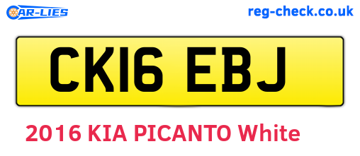 CK16EBJ are the vehicle registration plates.