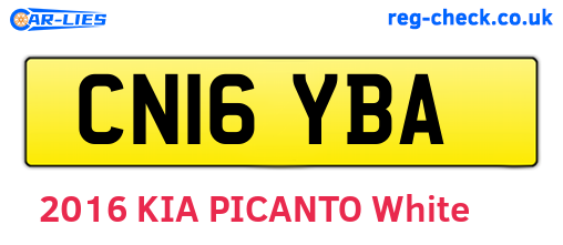 CN16YBA are the vehicle registration plates.