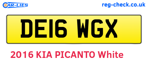DE16WGX are the vehicle registration plates.