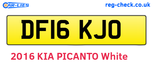 DF16KJO are the vehicle registration plates.