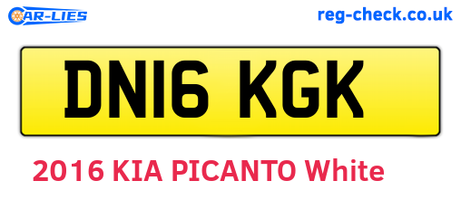 DN16KGK are the vehicle registration plates.
